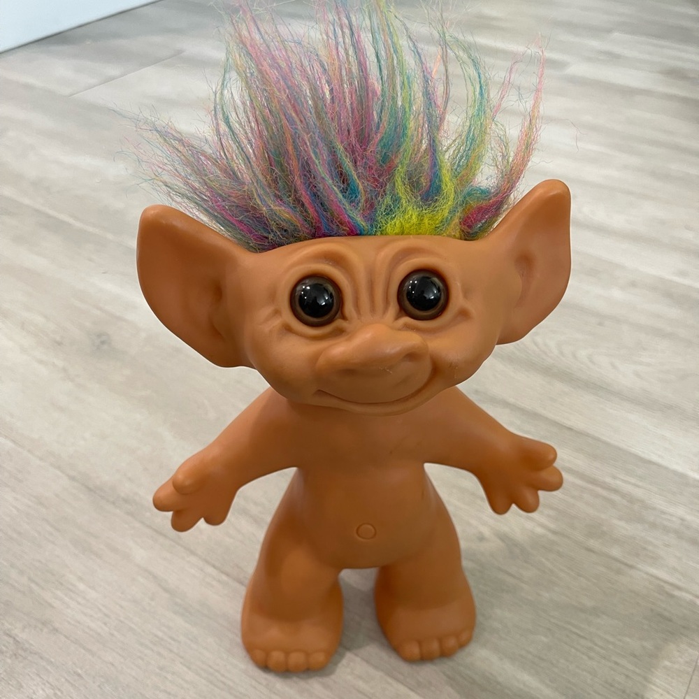 Vintage rainbow hair troll doll